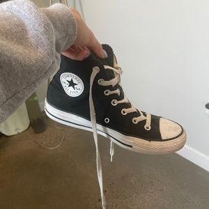 High top Converse - black - Double tongue - Women's 9/men's 7